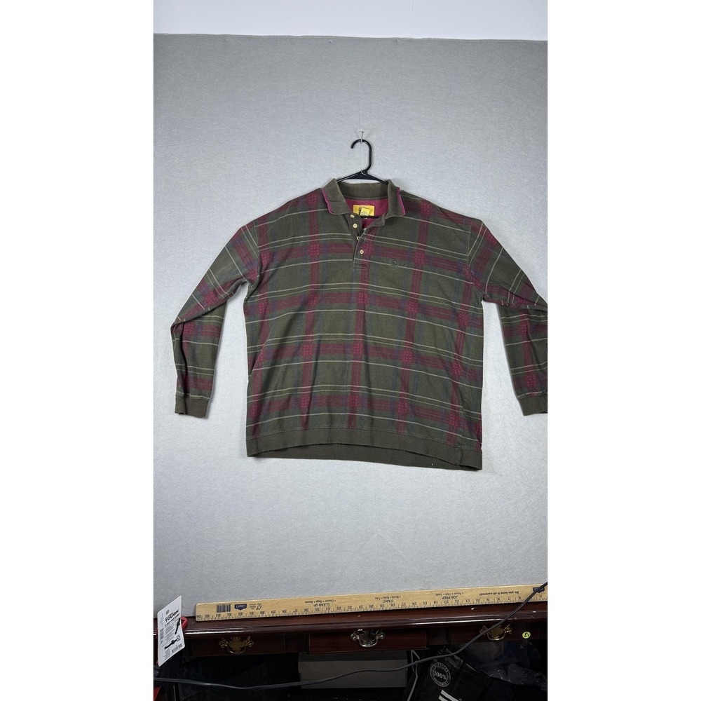 Duck Head Pullover Shirt Mens Large Green Plaid Long‎ Sleeve Vintage 90s Casual